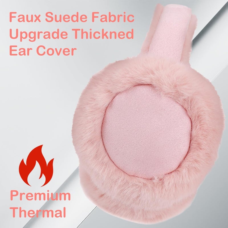ACTLATI Girl Winter Earmuffs Sequin Shiny Outdoor Ear Warmers Fluffy Muffs Cute Faux Fur Earmuff for Kids Adult Women - Image 5